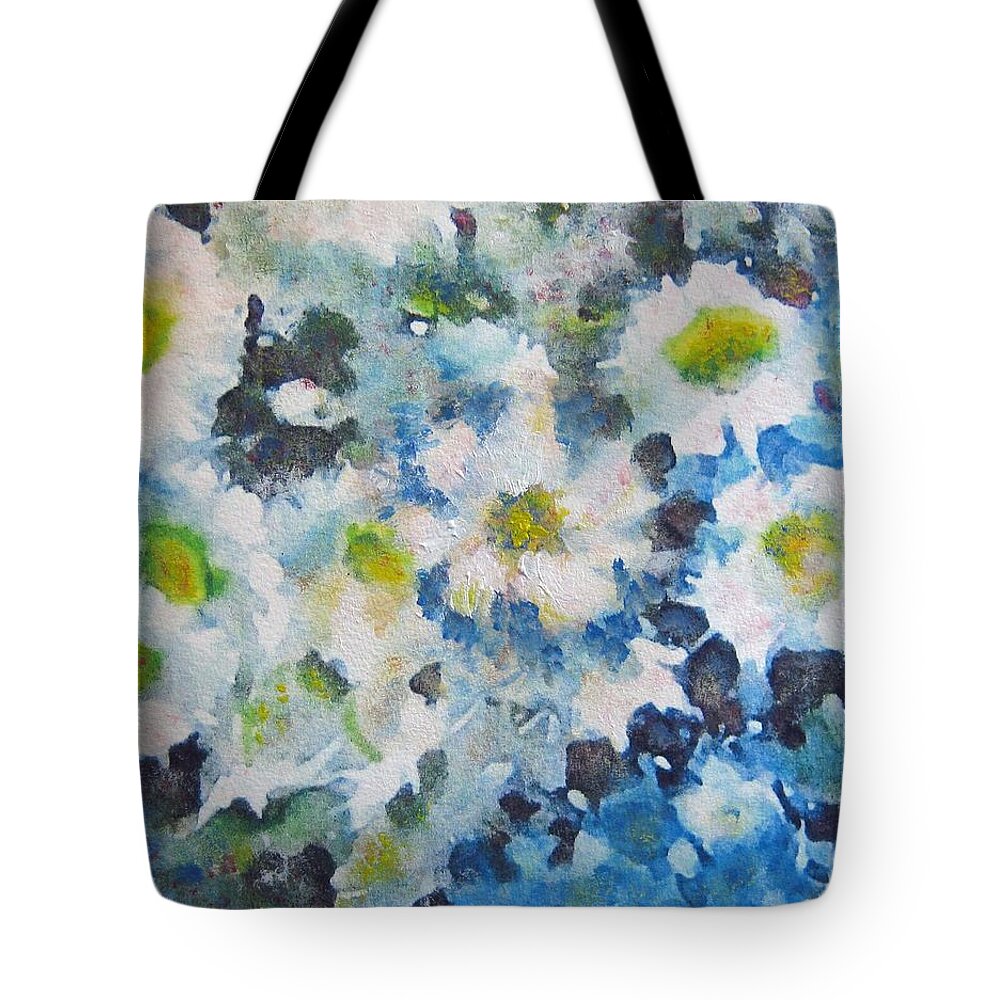 Daisies Tote Bag featuring the painting Cluster of Daisies by Richard James Digance