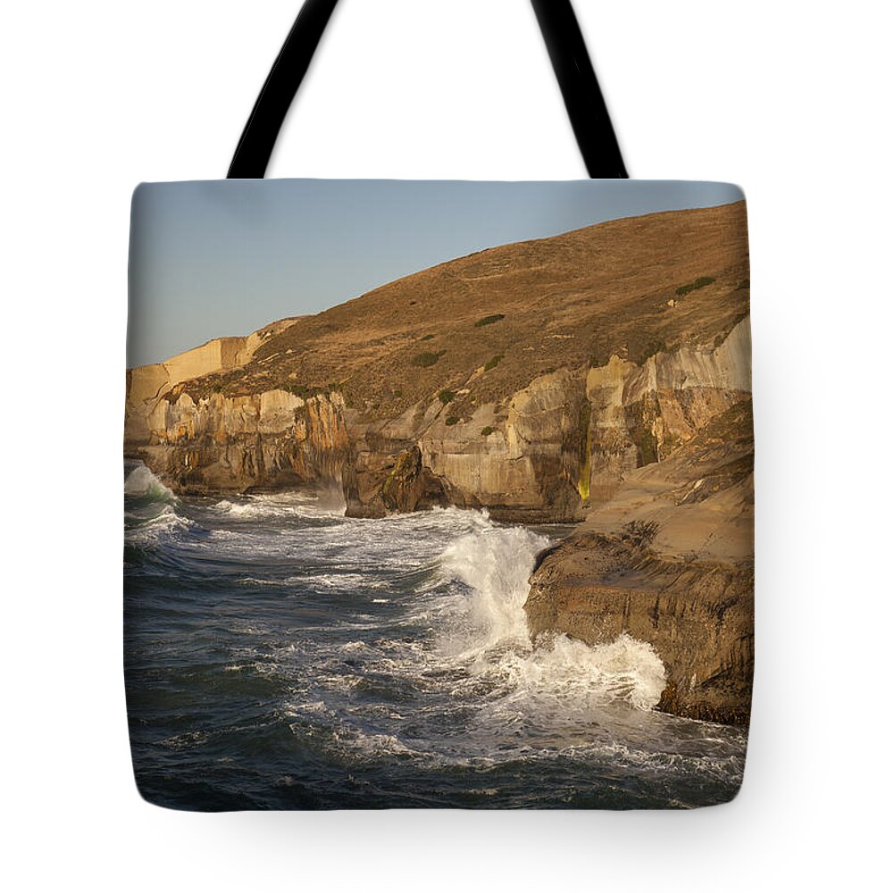 Colin Monteath Tote Bag featuring the photograph Coast And Tunnel Beach Otago New Zealand by Colin Monteath