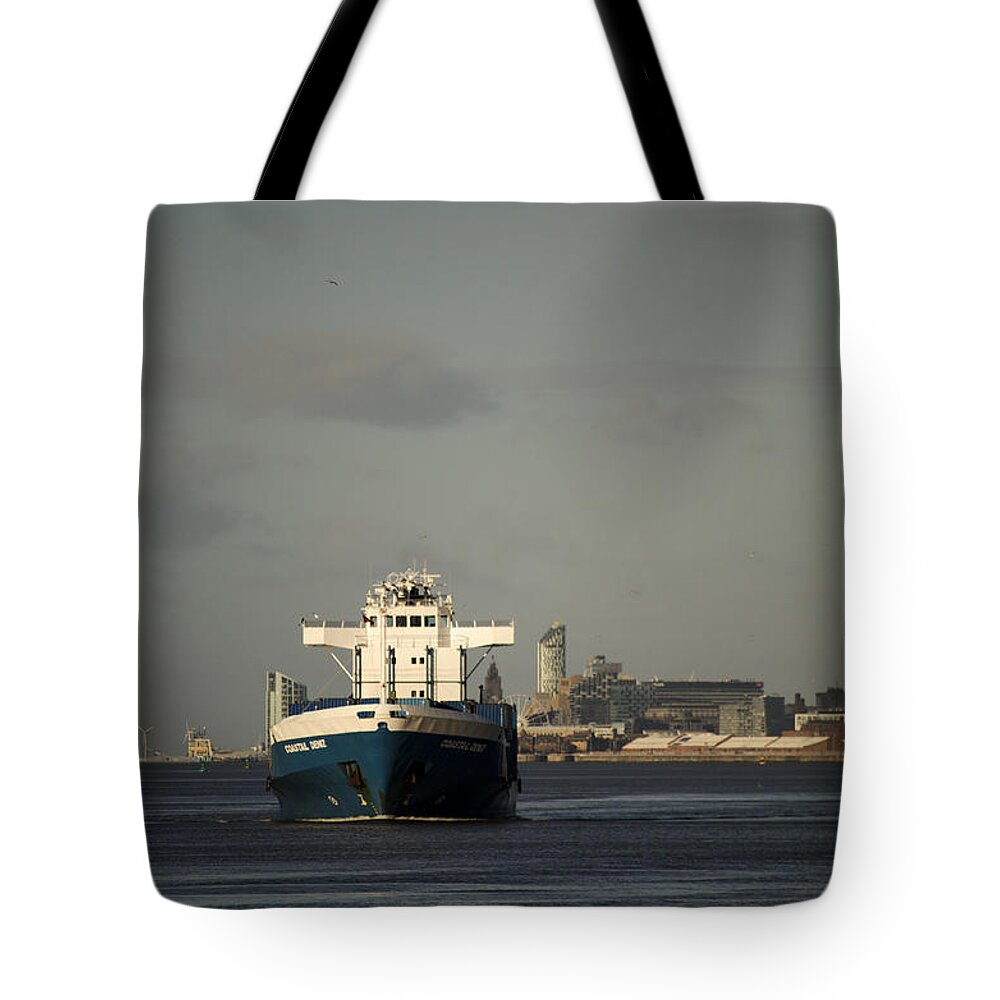 Cargo Ship Tote Bag featuring the photograph Coastal Deniz by Spikey Mouse Photography