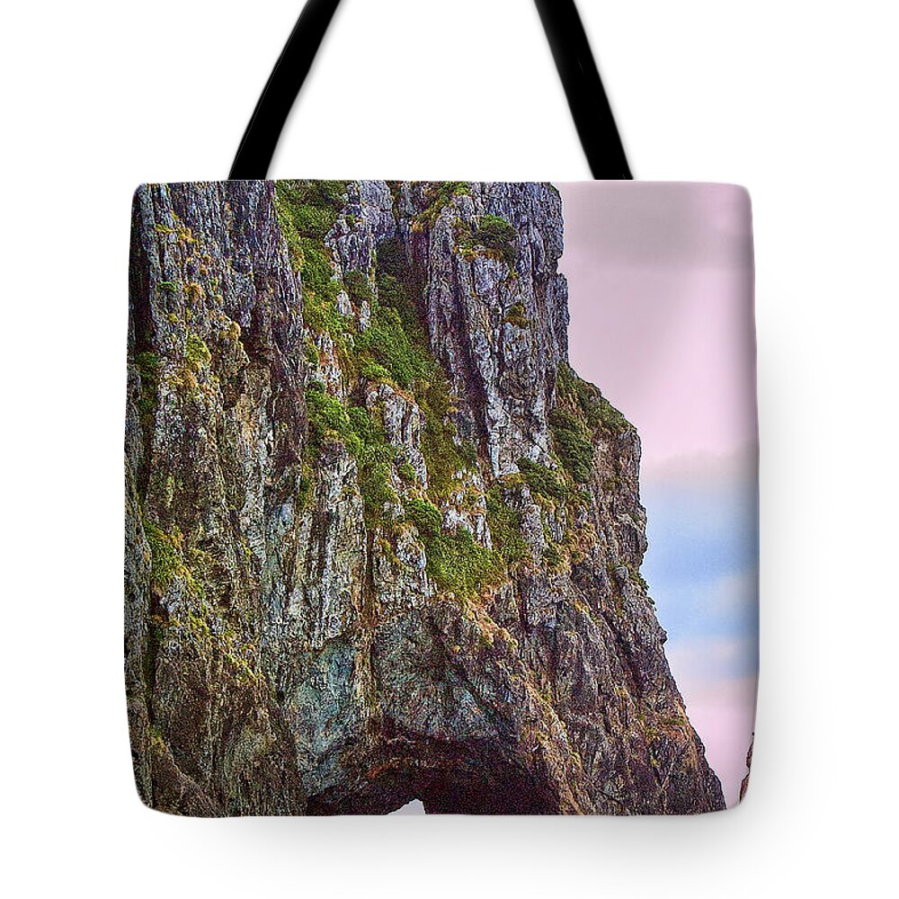 Foreign. Place Tote Bag featuring the photograph Coastal Rock Open Arch by Linda Phelps