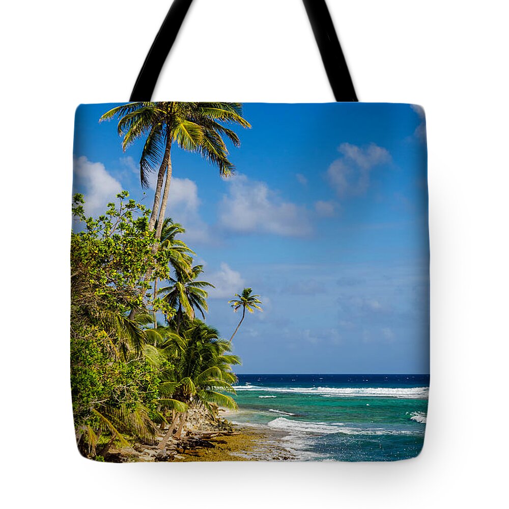 Atlantic Tote Bag featuring the photograph Coastline of San Andres Island in Colombia by Jess Kraft
