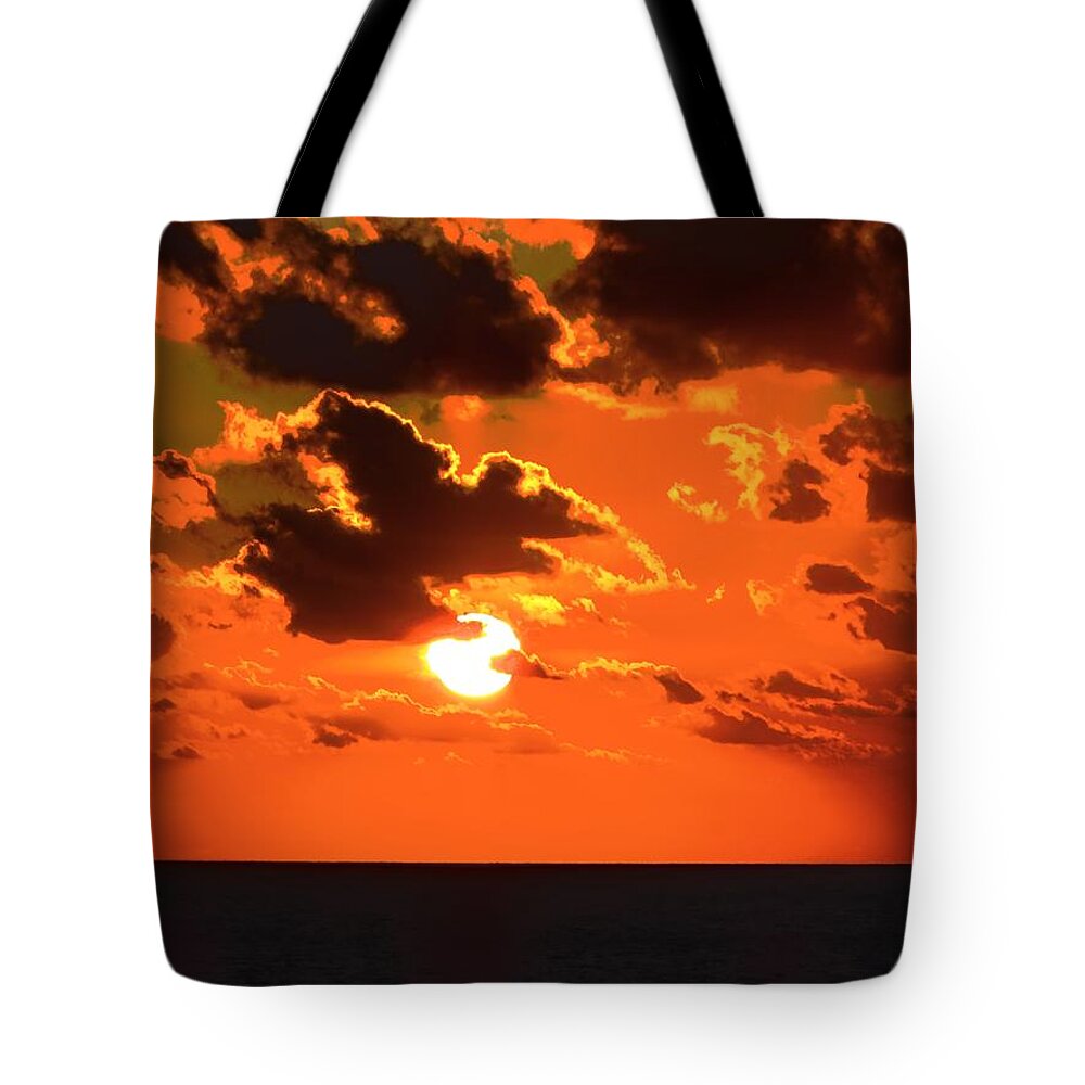 Coco Cay Tote Bag featuring the photograph CoCo Cay Sunset by Jennifer Wheatley Wolf