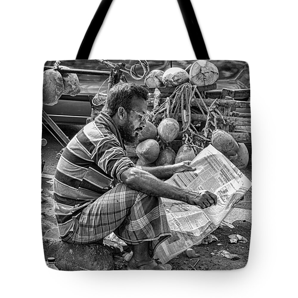 Man Tote Bag featuring the photograph Coconut Seller by Scott Wyatt