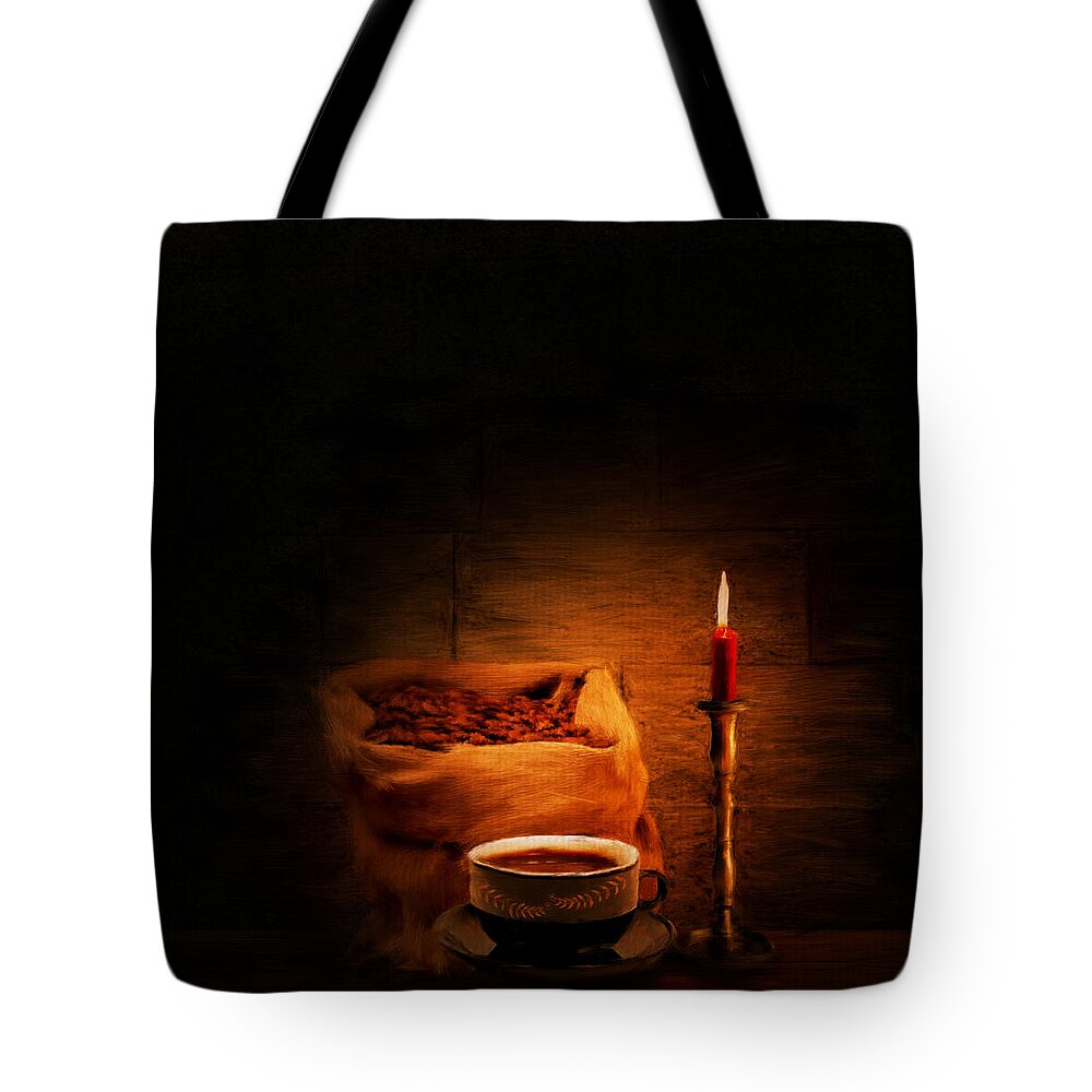 Coffee Tote Bag featuring the digital art Coffee Date by Lourry Legarde