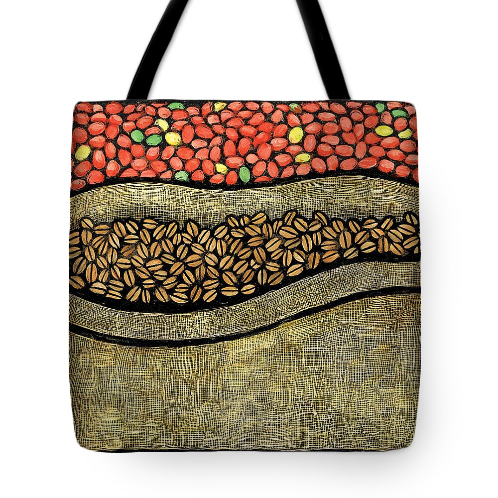 Coffee Tote Bag featuring the mixed media Coffee Sack by Ricardo Levins Morales