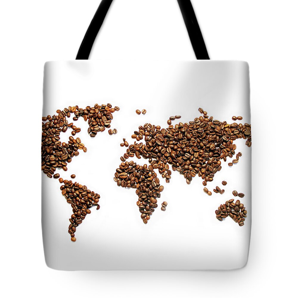 White Background Tote Bag featuring the photograph Coffee World by Thomas Ruecker