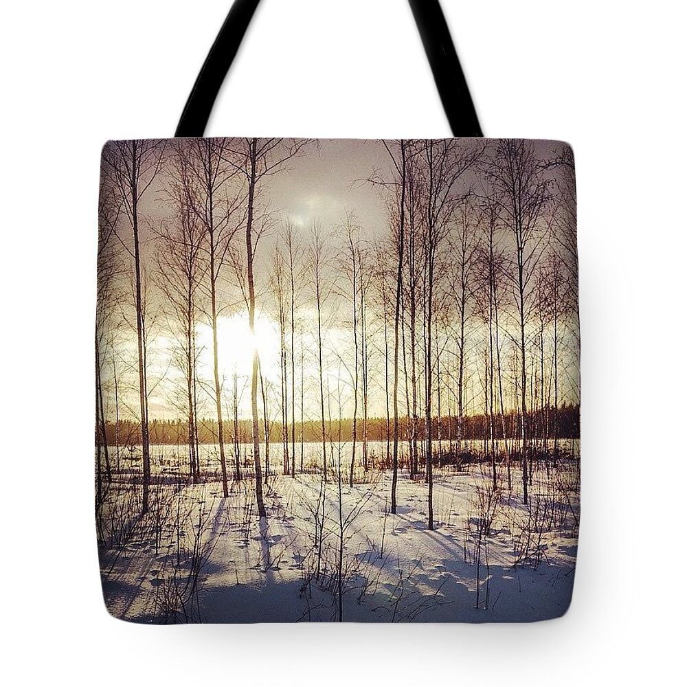 Beautiful Tote Bag featuring the photograph Cold 'n' Golden by Aleck Cartwright