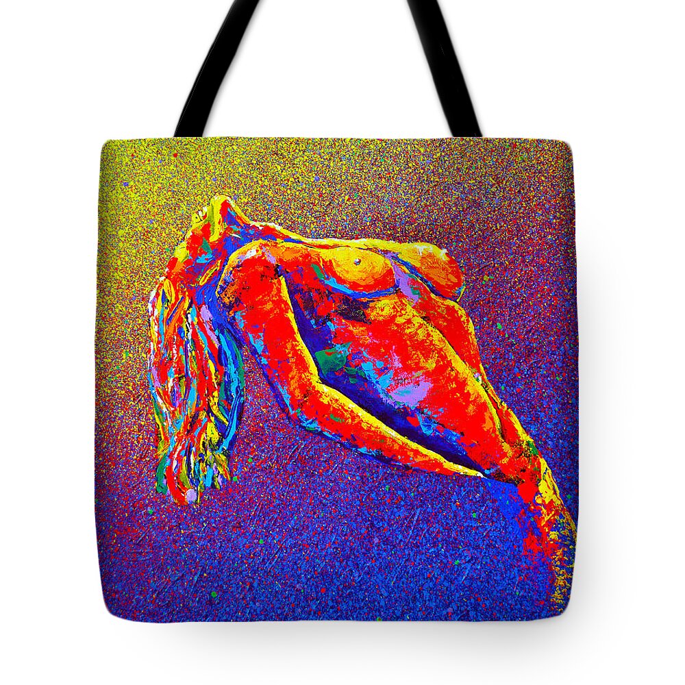  Nude Paintings Tote Bag featuring the painting Color Blind by Mayhem Mediums