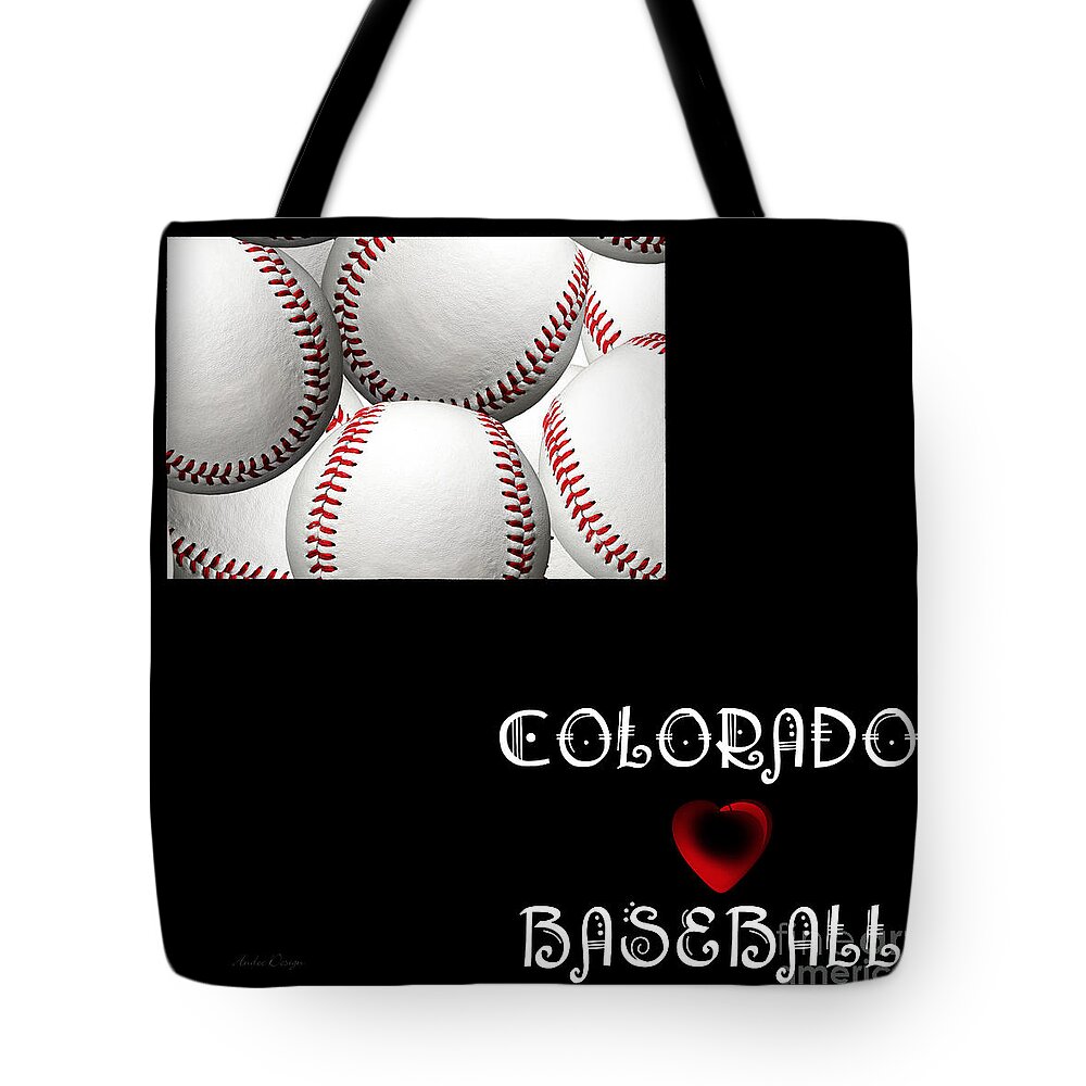 Andee Design Tote Bag featuring the digital art Colorado Loves Baseball by Andee Design