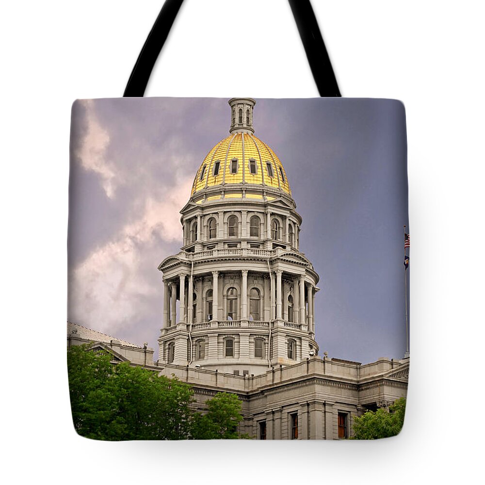 Colorado Tote Bag featuring the photograph Colorado State Capitol Building Denver CO by Alexandra Till