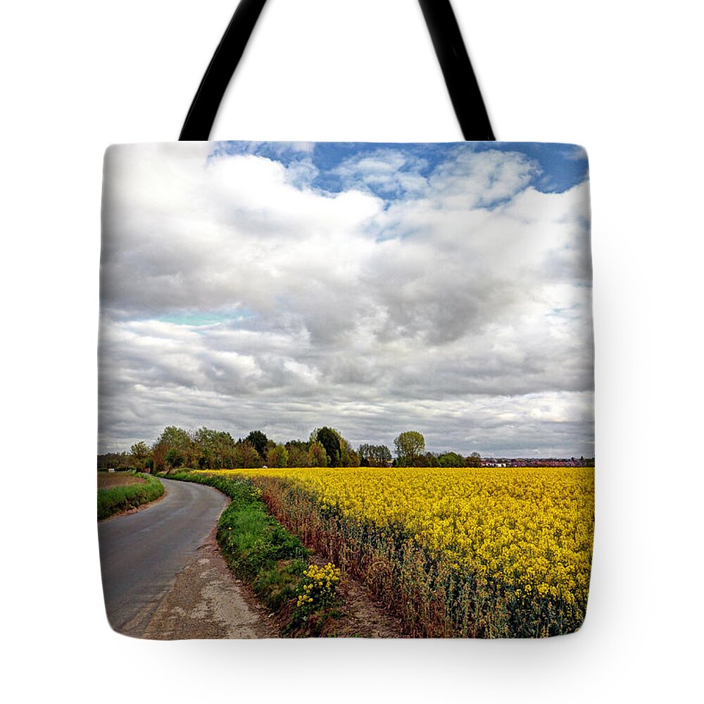 Farm Landscape Tote Bag featuring the photograph Colorful Backroads - Rapeseed Fields by Gill Billington