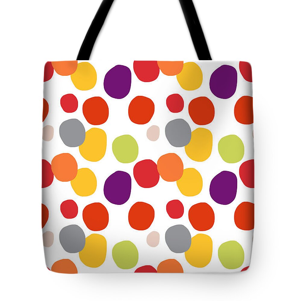 Circles Tote Bag featuring the painting Colorful Confetti by Linda Woods