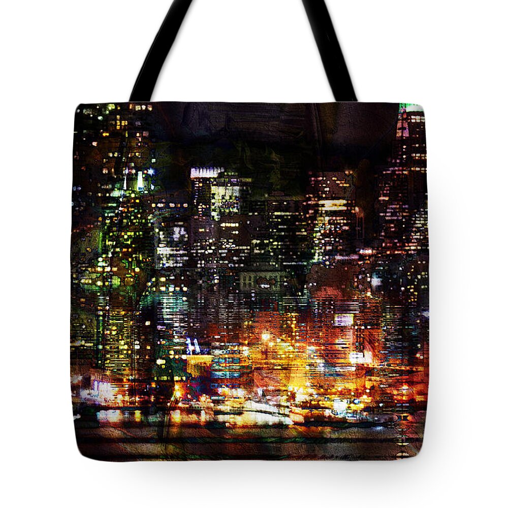 Colorful Evening Tote Bag featuring the digital art Colorful Evening by Kiki Art
