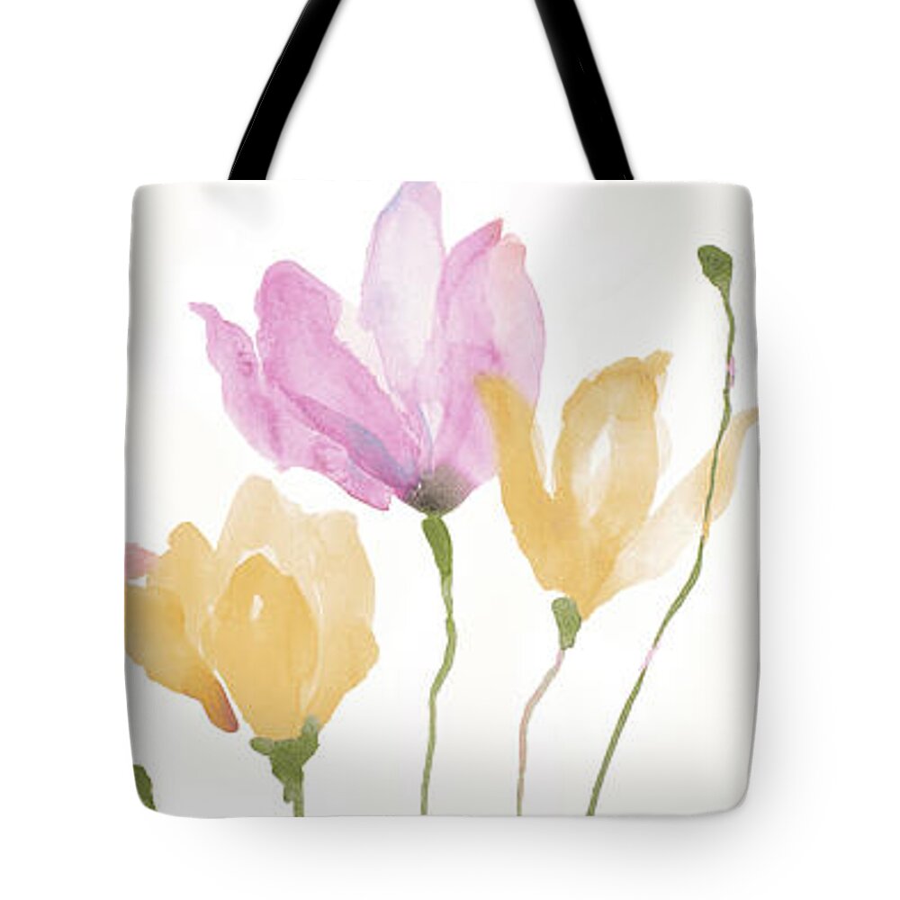Colorful Tote Bag featuring the painting Colorful Floral Sway Panel by Lanie Loreth