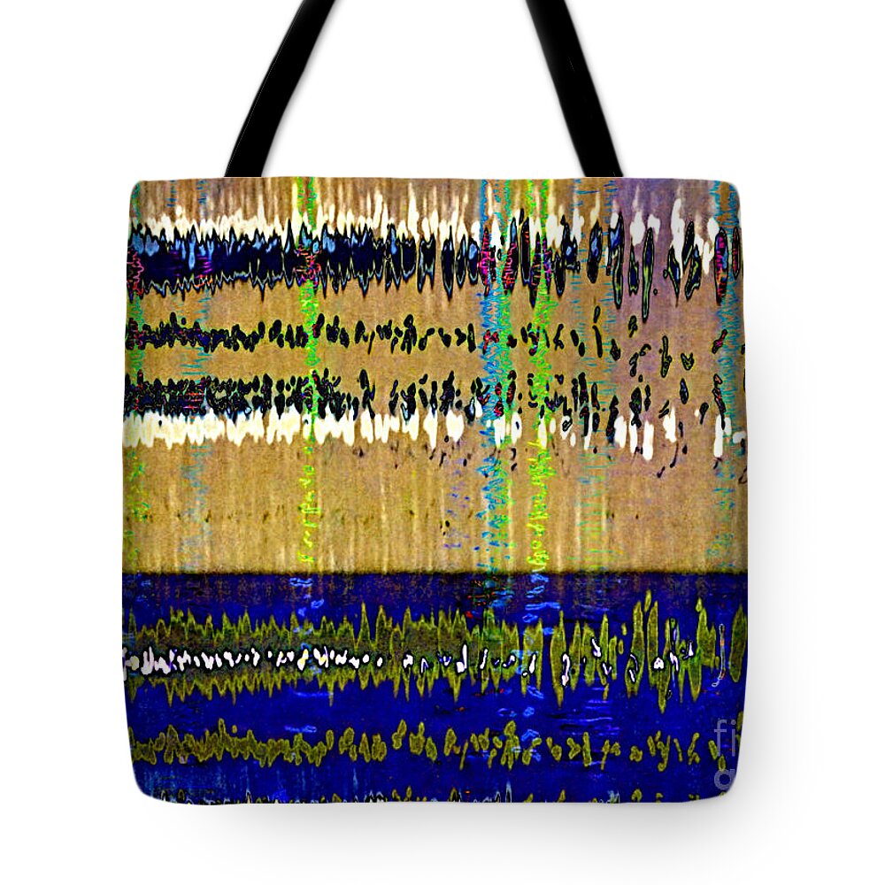 Colorful Frequency Tote Bag featuring the digital art Colorful Frequency by Darla Wood