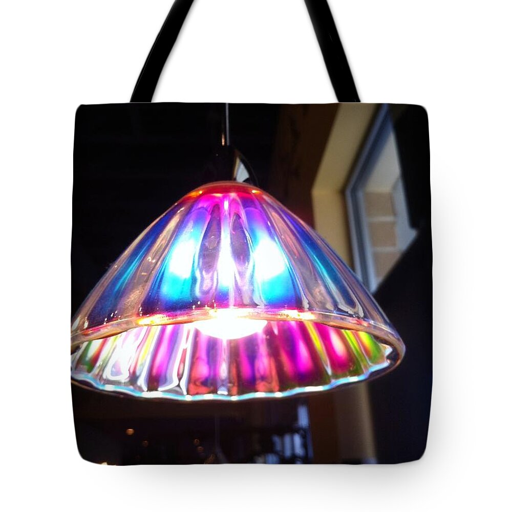 Colorful Light Shade Tote Bag featuring the photograph Colorful Light by Susan Garren