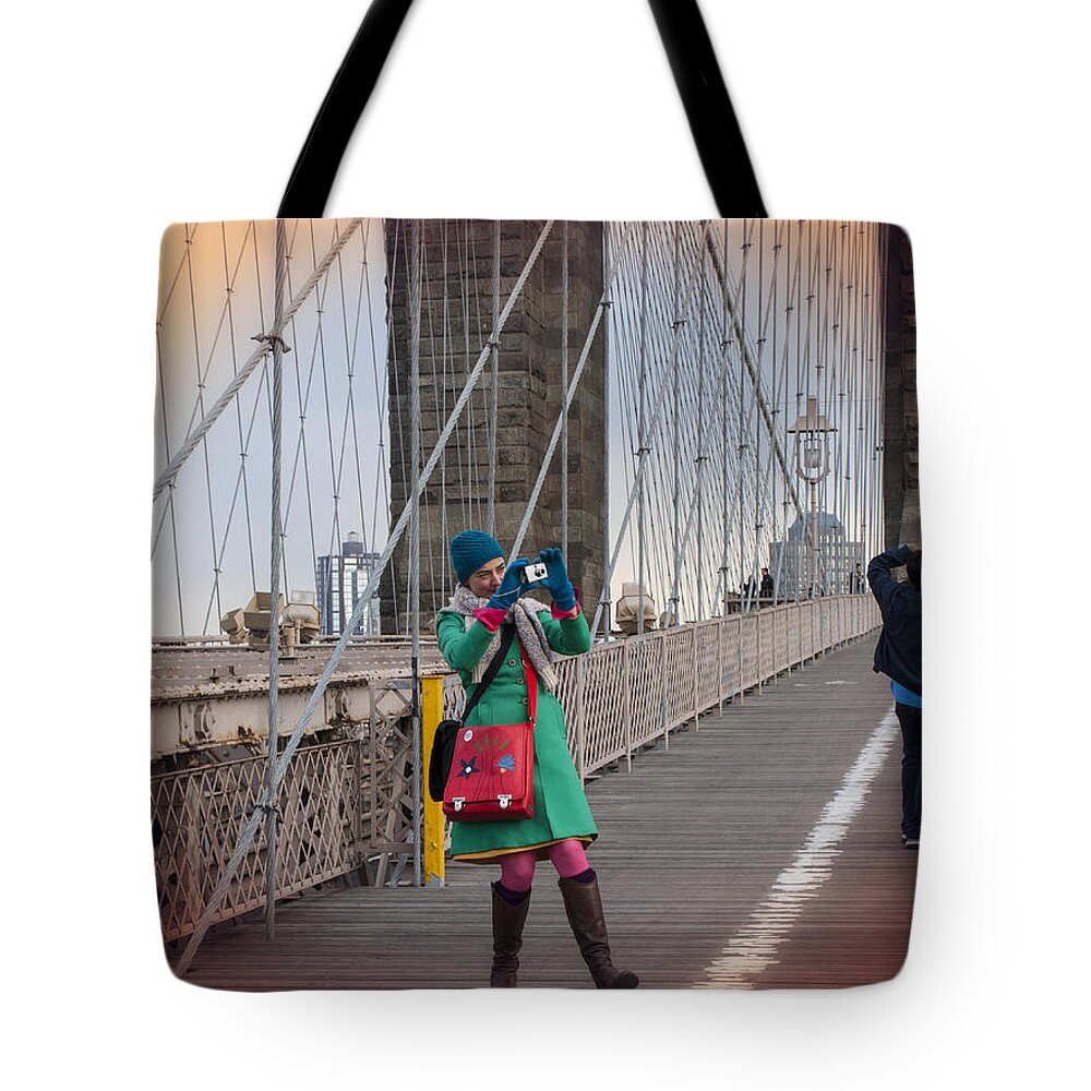 Brooklyn Tote Bag featuring the photograph Colorful Photographer Carnival by Frank Winters