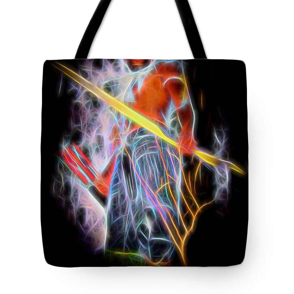 Fantasy Tote Bag featuring the photograph Colorful Ranger In The Dark by Jon Volden
