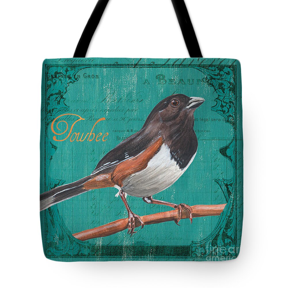 Bird Tote Bag featuring the painting Colorful Songbirds 3 by Debbie DeWitt