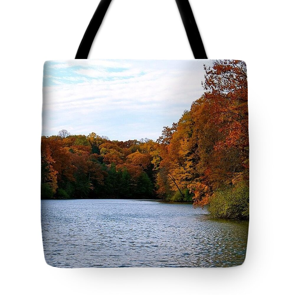 Lake Tote Bag featuring the photograph Colors Of Autumn by Justin Connor