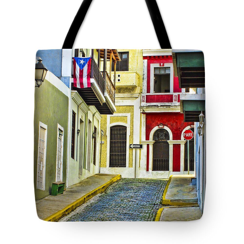 San Juan Tote Bag featuring the photograph Colors of Old San Juan Puerto Rico by Carter Jones