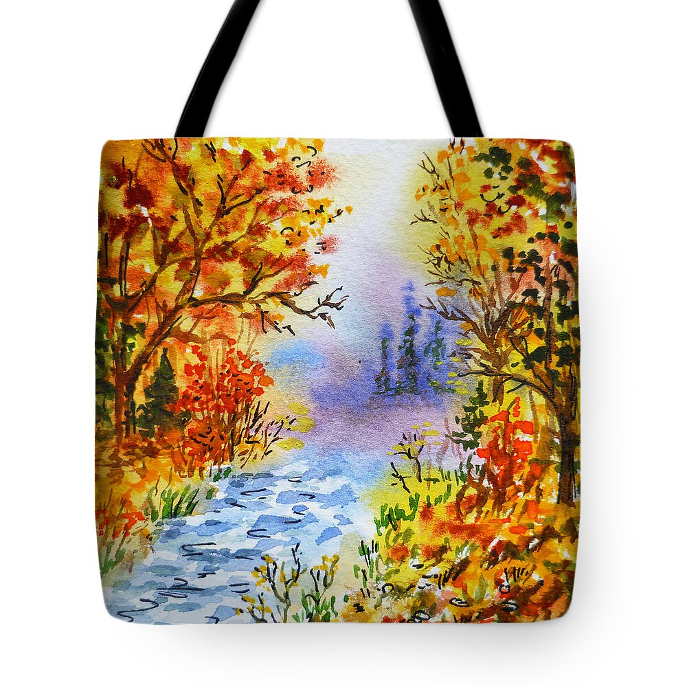 Russia Tote Bag featuring the painting Colors Of Russia Autumn by Irina Sztukowski