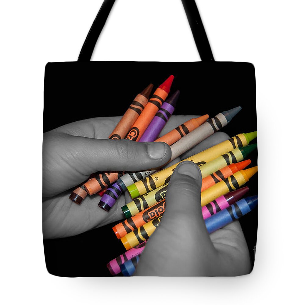 Crayon Tote Bag featuring the photograph Colour Splash by Bianca Nadeau