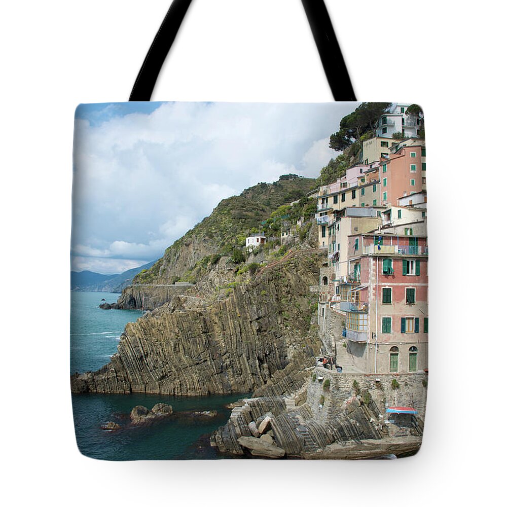 Built Structure Tote Bag featuring the photograph Colourful Houses Above Riomaggiore by Craig Pershouse