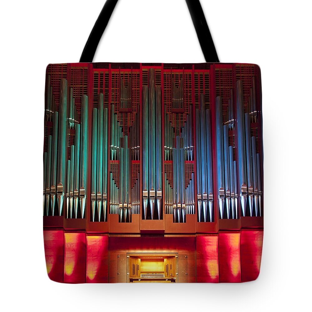 Christchurch Tote Bag featuring the photograph Colourful organ by Jenny Setchell