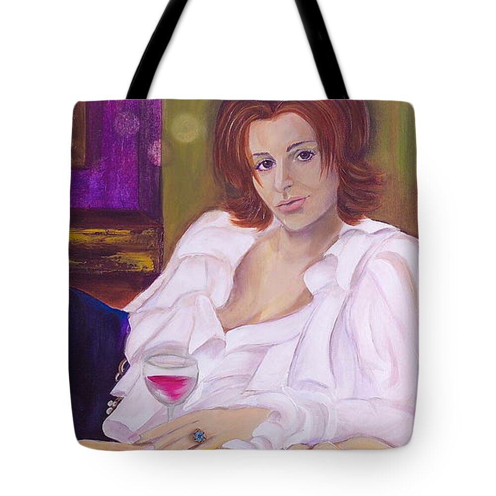Woman Tote Bag featuring the painting Come Hither by Debi Starr