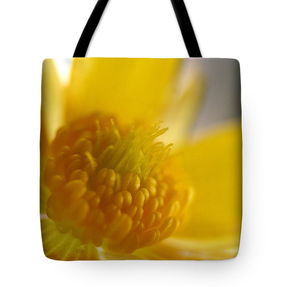 Macro Photographs Tote Bag featuring the photograph Common Yellow Weed Macro by Ester McGuire
