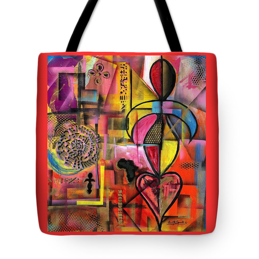 Everett Spruill Tote Bag featuring the painting Compassionate Woman x2 by Everett Spruill