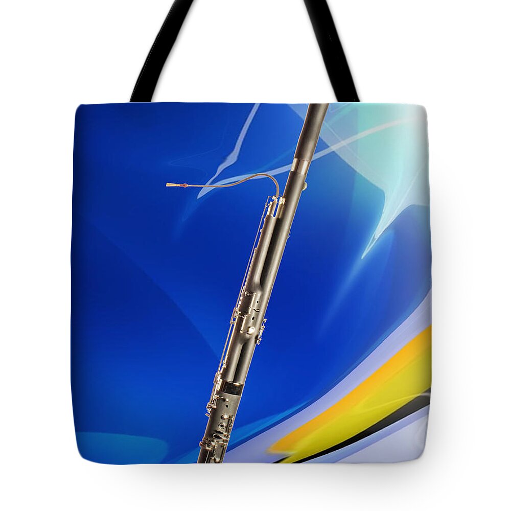 Bassoon Tote Bag featuring the photograph Bassoon Music Instrument Fine Art Prints Canvas Prints Greeting Cards in Color 3410.02 by M K Miller