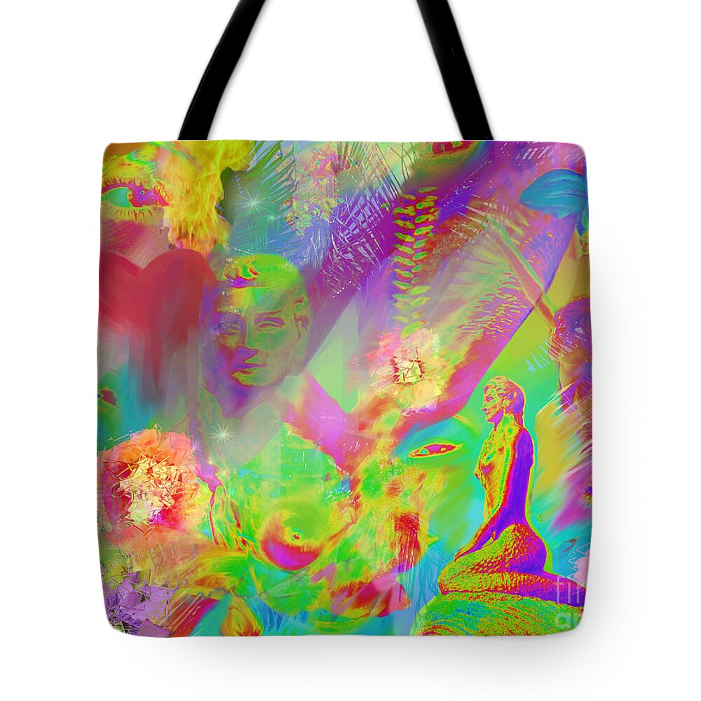 Complete Lovely Mayhem Tote Bag featuring the painting Complete Lovely Mayhem by Michelle Constantine