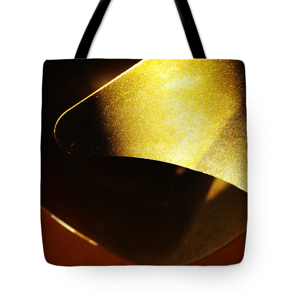 Abstract Tote Bag featuring the photograph Composition In Gold by Tamara Michael
