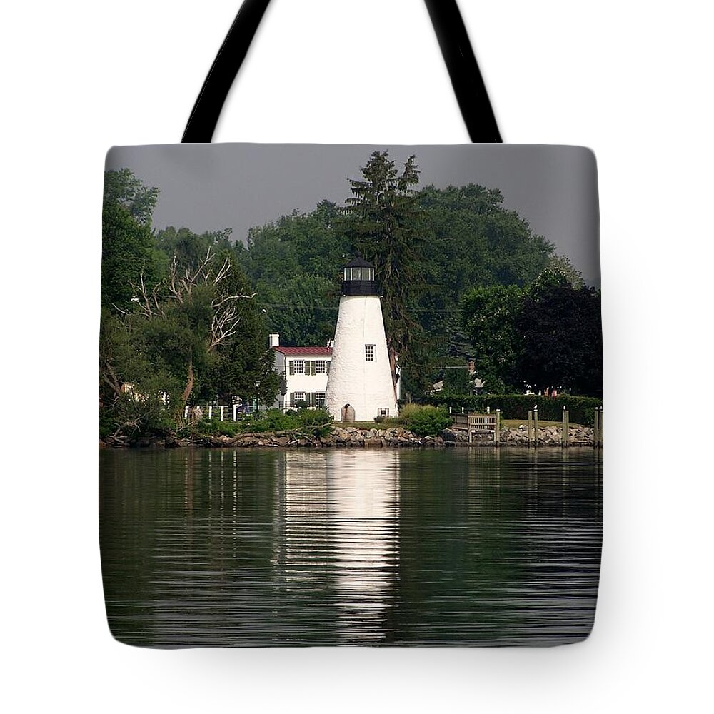 Landscape Tote Bag featuring the photograph Concord Point Lighthouse by Christopher James