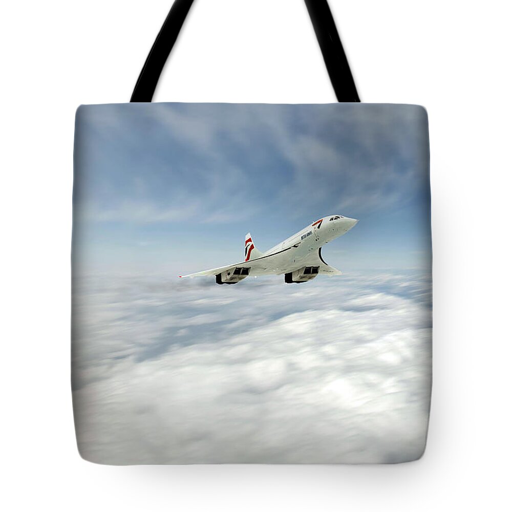 Concorde Tote Bag featuring the digital art Concorde Legend by Airpower Art