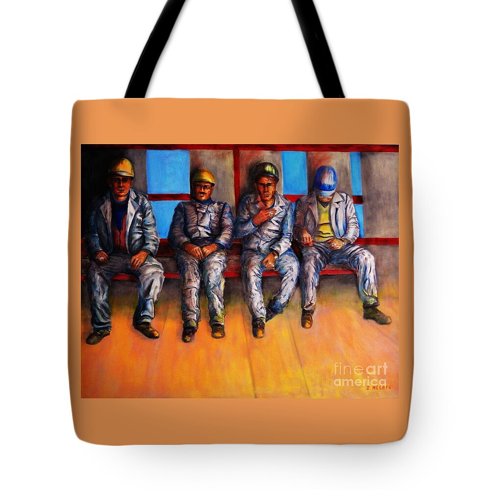 Smokers Tote Bag featuring the painting Concrete by Dagmar Helbig