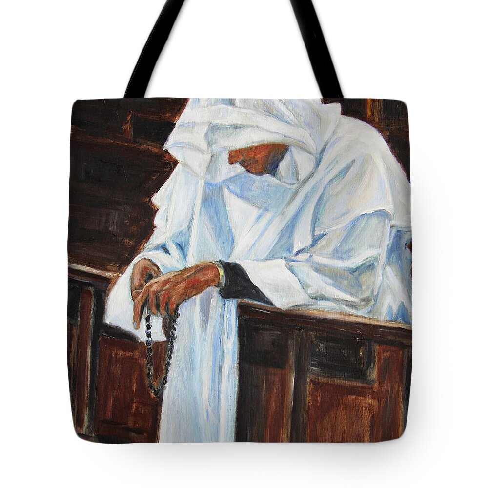 Confess Tote Bag featuring the painting Confess... by Xueling Zou