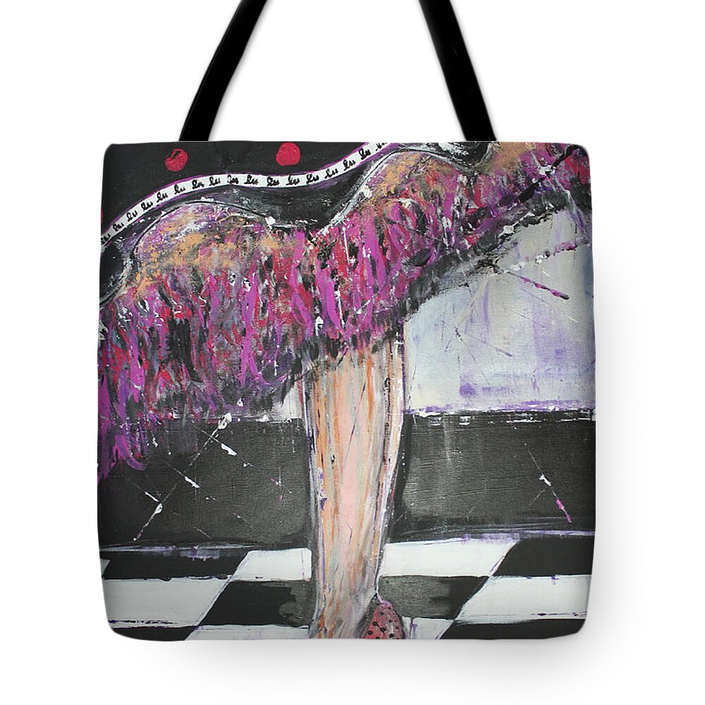 Shoes Tote Bag featuring the painting Connect The Dots by Lucy Matta