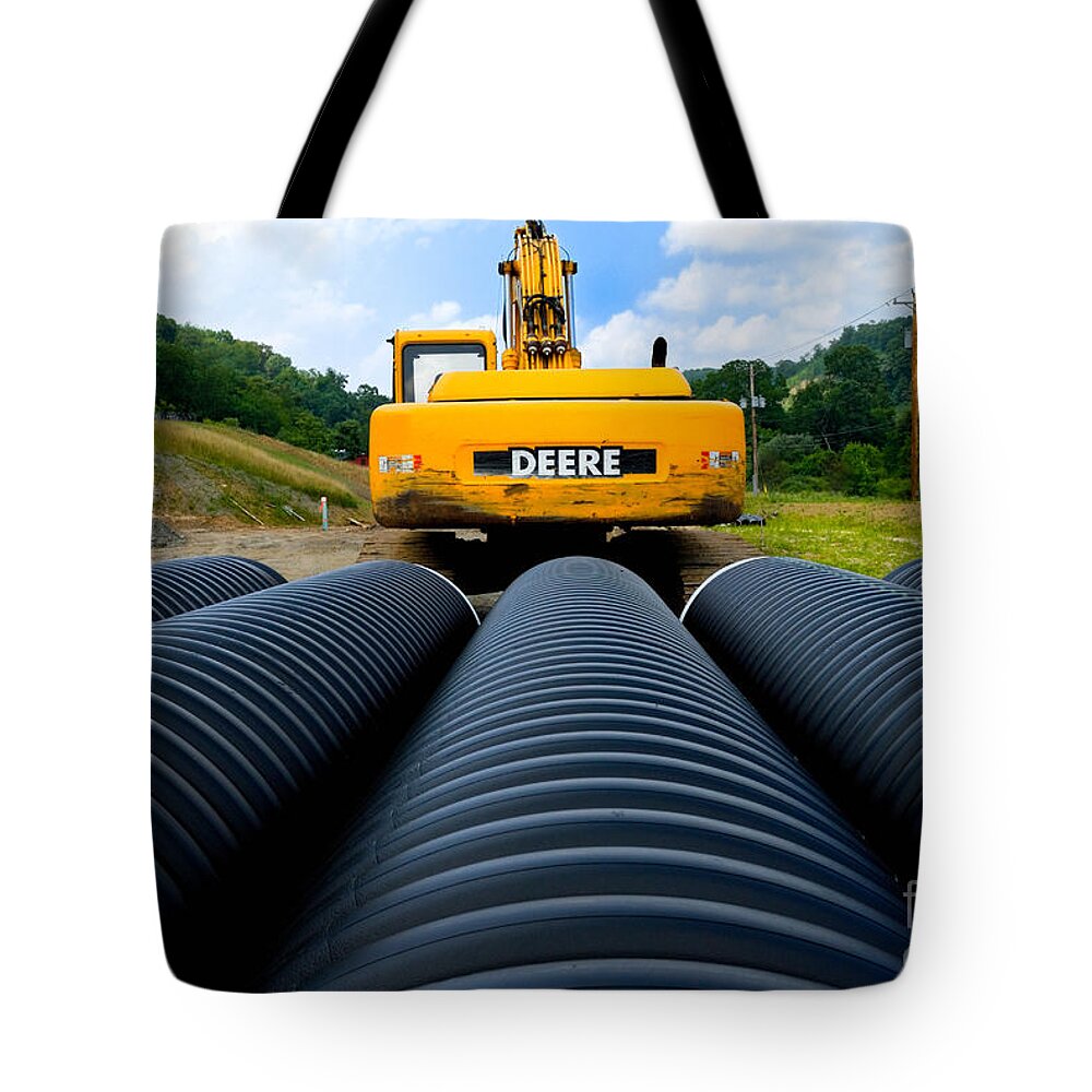 Backhoe Tote Bag featuring the photograph Construction Excavator by Amy Cicconi