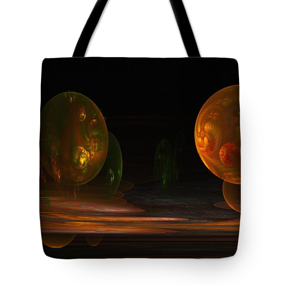 Fractal Tote Bag featuring the digital art Consumed From Within by Gary Blackman