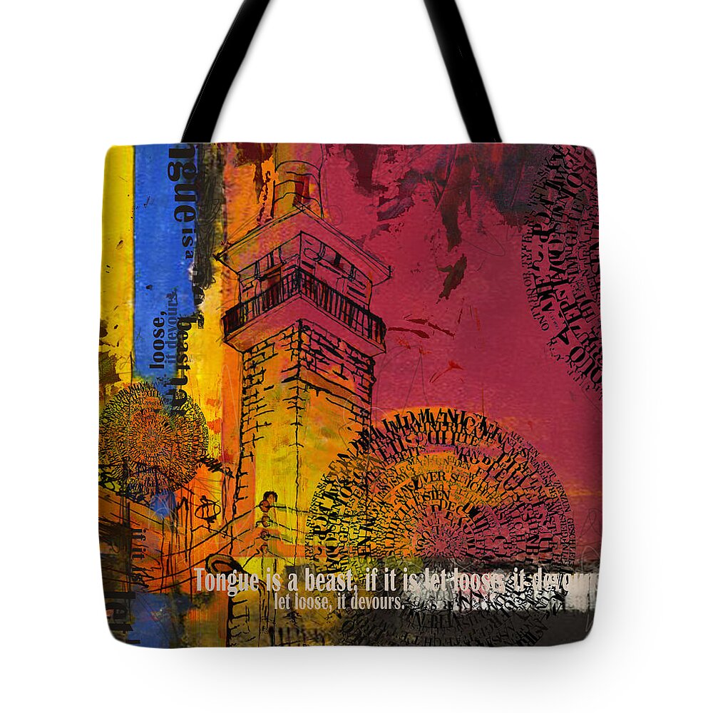 Hazrat Ali Tote Bag featuring the painting Contemporary Islamic Art 76 by Corporate Art Task Force