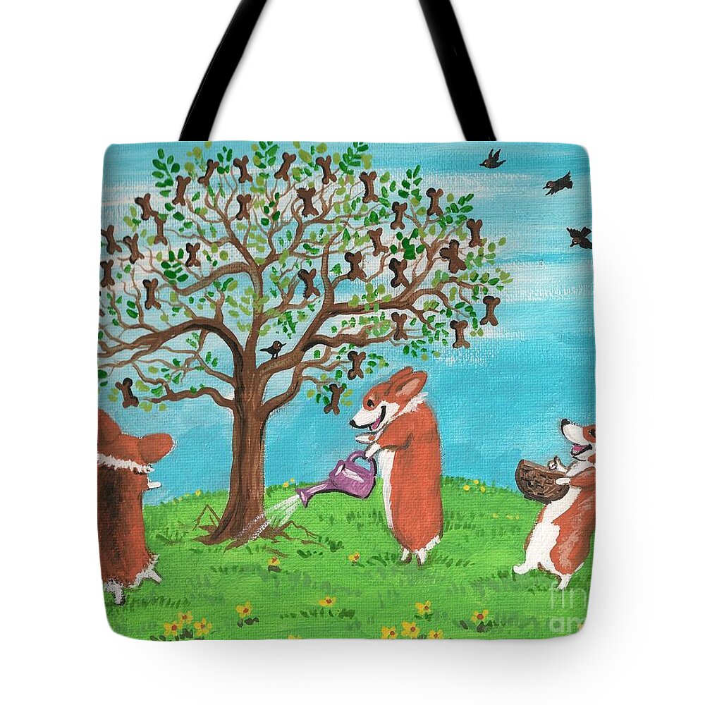 Painting Tote Bag featuring the painting Cookie Tree by Margaryta Yermolayeva