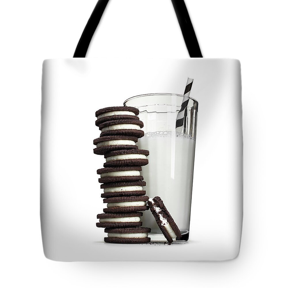 Milk Tote Bag featuring the photograph Cookies And Milk by Lew Robertson