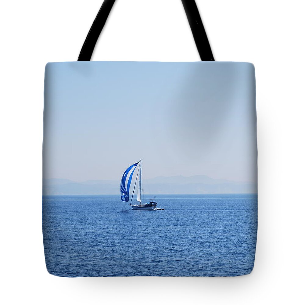     Seascape Tote Bag featuring the photograph Cool Breeze by George Katechis