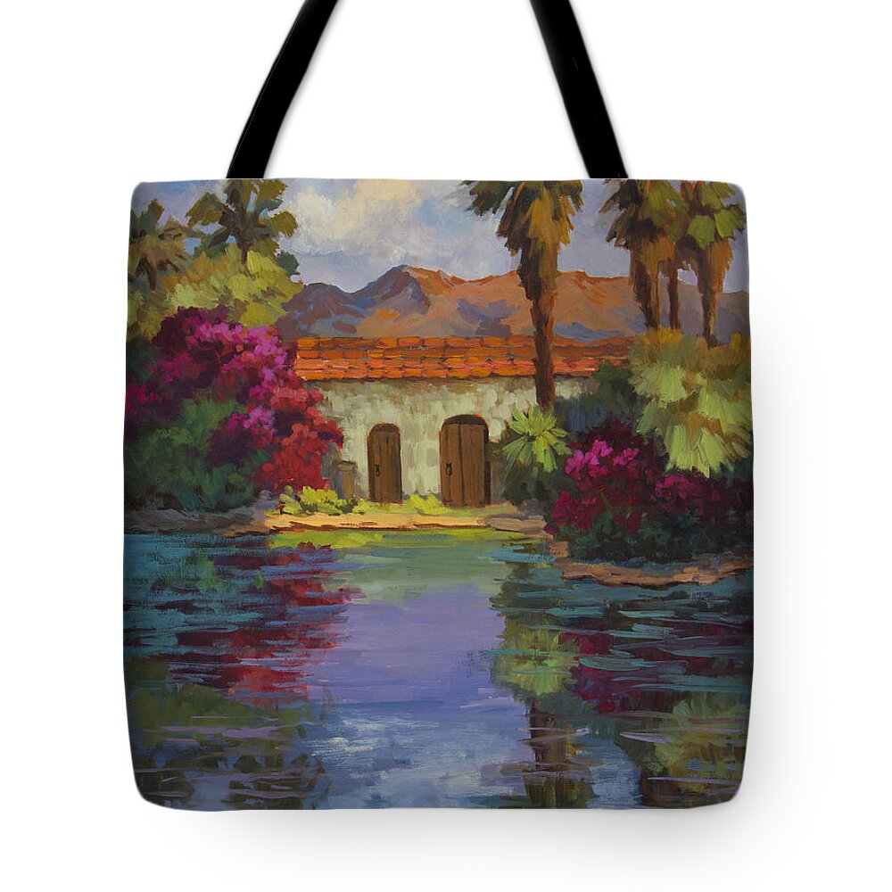 Desert Tote Bag featuring the painting Cool Waters 2 by Diane McClary