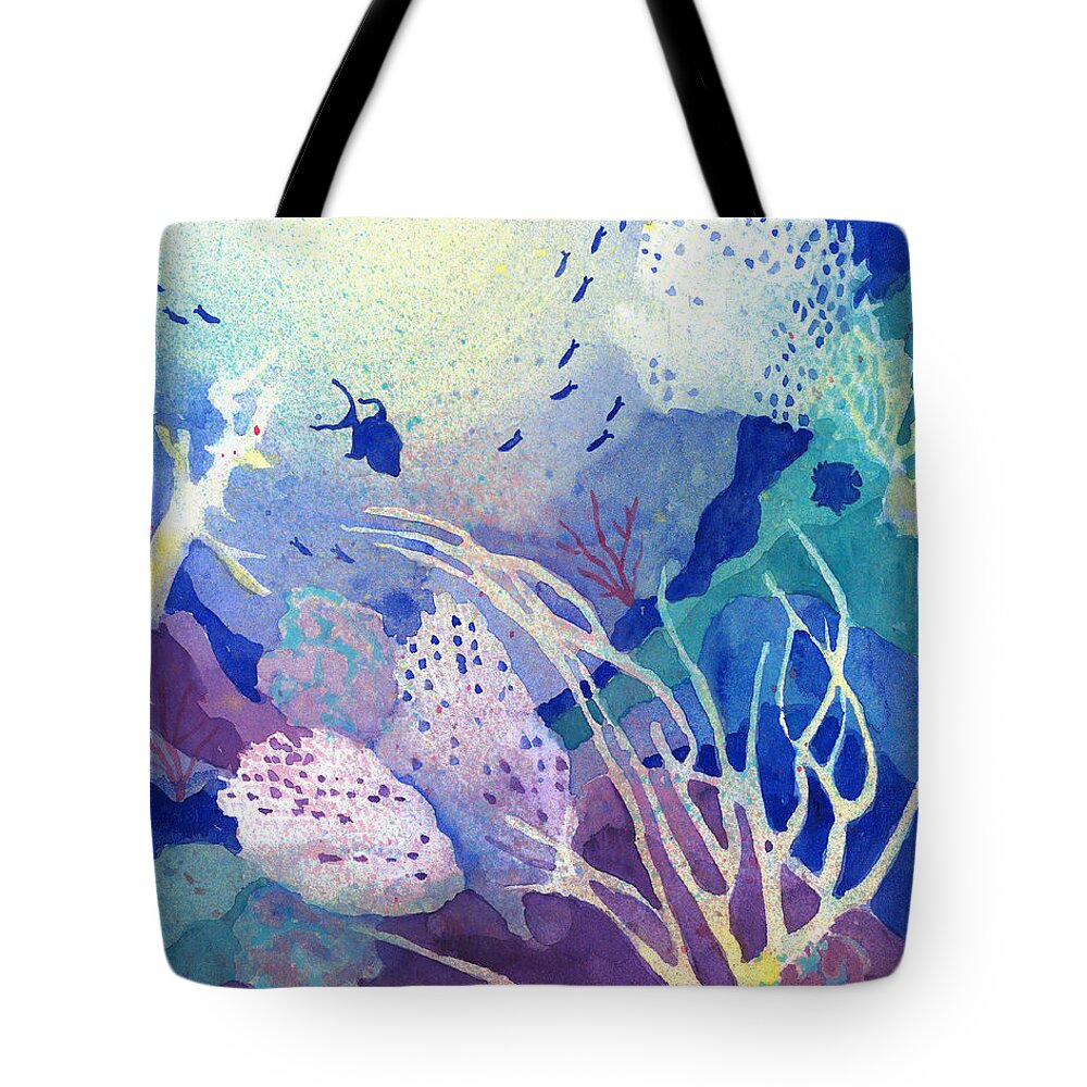 Coral Reefs Tote Bag featuring the painting Coral Reef Dreams 4 by Pauline Walsh Jacobson