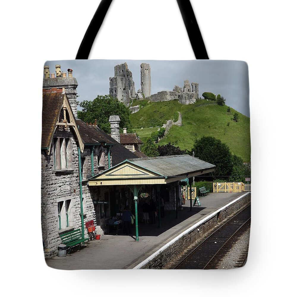 Steam Railways Tote Bag featuring the photograph Corfe Station by Linsey Williams