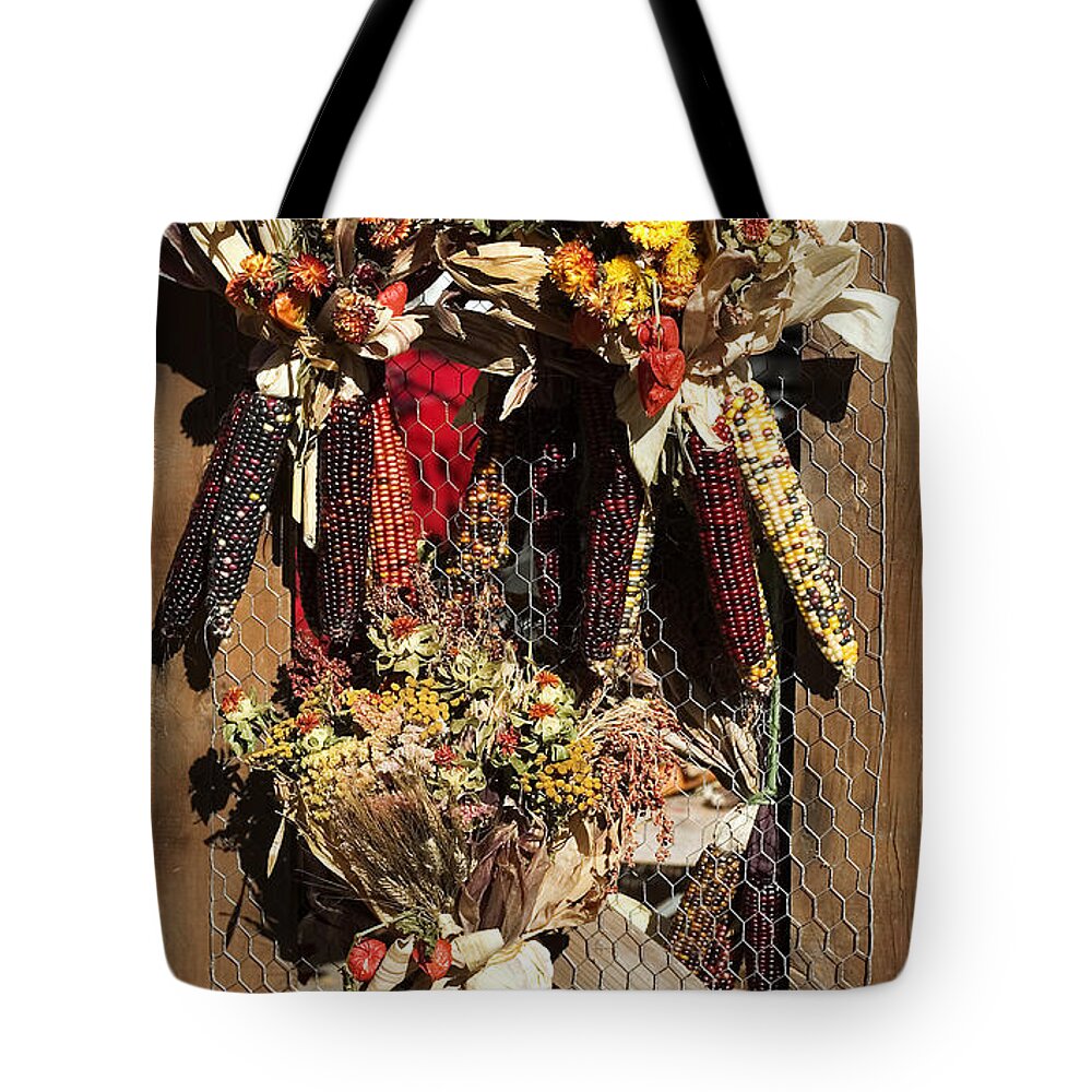 Corn Wreaths Tote Bag featuring the photograph Corn wreaths by Steven Ralser